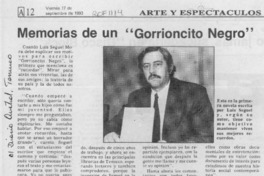 Memorias de un "Gorrioncito negro"  [artículo].