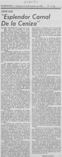 "Esplendor carnal de la ceniza"