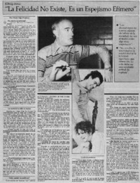 Jorge Díaz, "La felicidad no existe, es un espejismo efímero"