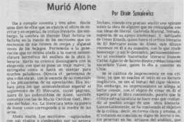 Murió Alone