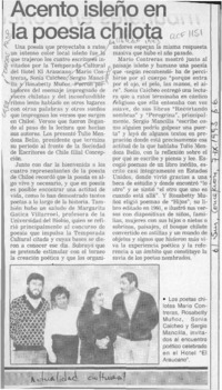 Acento isleño en la poesía chilota  [artículo].