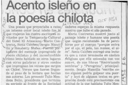Acento isleño en la poesía chilota  [artículo].