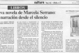 Nueva novela de Marcela Serrano, una narración desde el silencio  [artículo].