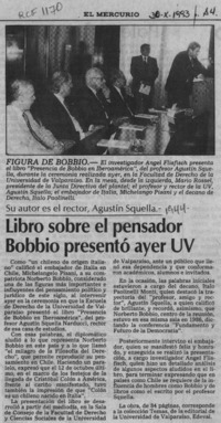 Libro sobre el pensador Bobbio presentó ayer UV  [artículo].