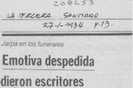 Emotiva despedida dieron escritores a Hernán Díaz Arrieta