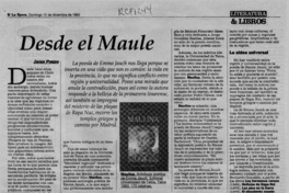 Desde el Maule  [artículo] Javier Pinedo.