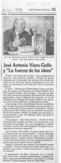 José Antonio Viera-Gallo y "Las fuerza de las ideas"  [artículo].