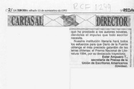 Premio Nacional  [artículo] Ester Ampuero T.