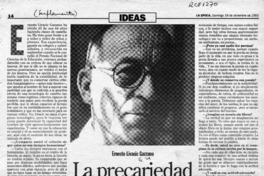 La precariedad de la cultura  [artículo] Carlos Aldunate B.