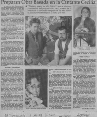 Preparan obra basada en la cantante Cecilia  [artículo] Claudia Remírez Hein.