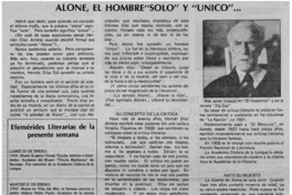 Alone, el hombre "Solo" y "Unico"--