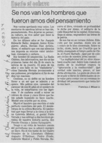 Se nos van los hombres que fueron amos del pensamiento