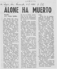 Alone ha muerto