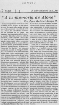 "A la memoria de Alone"