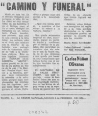 "Camino y funeral"