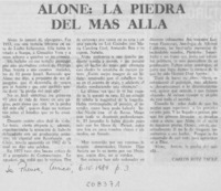 Alone, la piedra del más allá