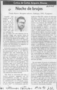 Noche de brujas  [artículo] Carlos Jorquera Alvarez.