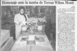 Homenaje ante la tumba de Teresa Wilms Montt  [artículo] R. V.