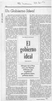 Un gobierno ideal  [artículo] James R. Whelan.