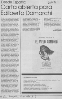 Carta abierta para Edilberto Domarchi
