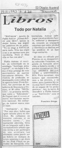 Todo por Natalia  [artículo] Francisco Ortega.