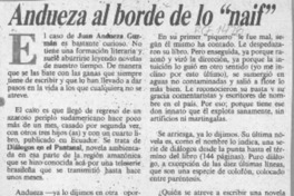 Andueza al borde lo "naif"  [artículo] Eugenio Rodríguez.