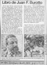 Libro de Juan F. Burotto  [artículo].