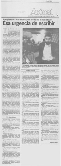 Esa urgencia de escribir