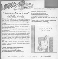 "Cien sonetos de amor" de Pablo Neruda  [artículo] A. P.