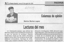 Lecturas del mes  [artículo] Marino Muñoz Lagos.
