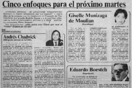 Cinco enfoques para próximo martes