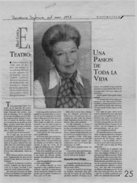 "El Teatro, una pasión de toda la vida"