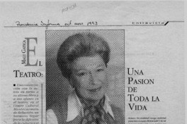 "El Teatro, una pasión de toda la vida"