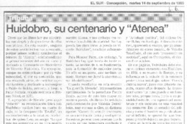 Huidobro, su centenario y "Atenea"