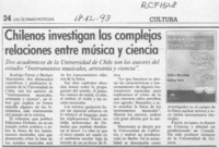 Chilenos investigan las complejas relaciones entre música y ciencia  [artículo].