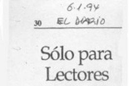 Sólo para lectores  [artículo].