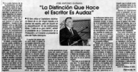 "La distinción que hace el escritor es audaz"