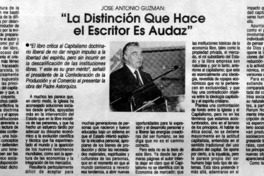 "La distinción que hace el escritor es audaz"