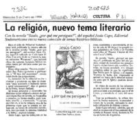 La Religión, nuevo tema literario  [artículo].