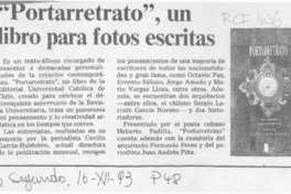 "Portarretrato", un libro para fotos escritas  [artículo].