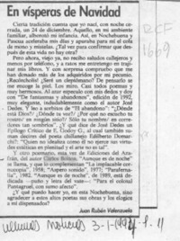 En vísperas de Navidad  [artículo] Juan Rubén Valenzuela.