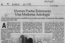 Jóvenes poetas estrenarán una moderna antología  [artículo].