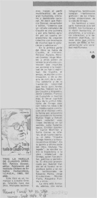 Tras la huella de Claudio Orrego