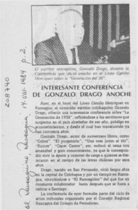 Interesante conferencia de Gonzalo Drago anoche