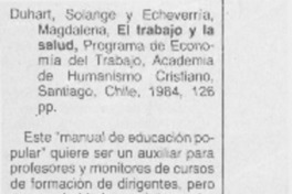 "El trabajo y la salud"