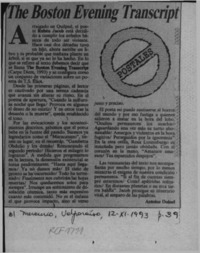 The Boston Evening Transcript  [artículo] Antoine Doinel.