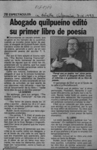 Abogado quilpueíno editó su primer libro de poesía  [artículo].