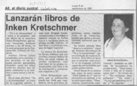 Lanzarán libros de Inken Kretschmer  [artículo].