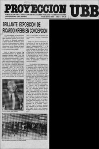 Brillante exposición de Ricardo Krebs en Concepción  [artículo].