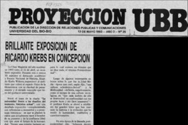 Brillante exposición de Ricardo Krebs en Concepción  [artículo].